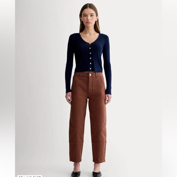 Everlane Denim - EVERLANE THE UTILITY BARREL PANT BROWN ORGANIC COTTON SIZE 00